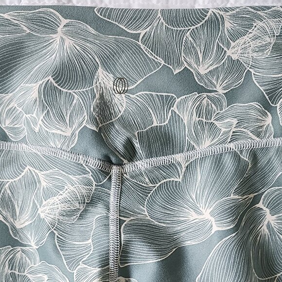 BALANCE COLLECTION Teal Green Floral Athletic Yoga Leggings Athleisure Yoga - Picture 4 of 5